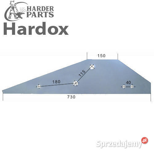 Płoza długa HARDOX 053683P części do pługa Suwałki