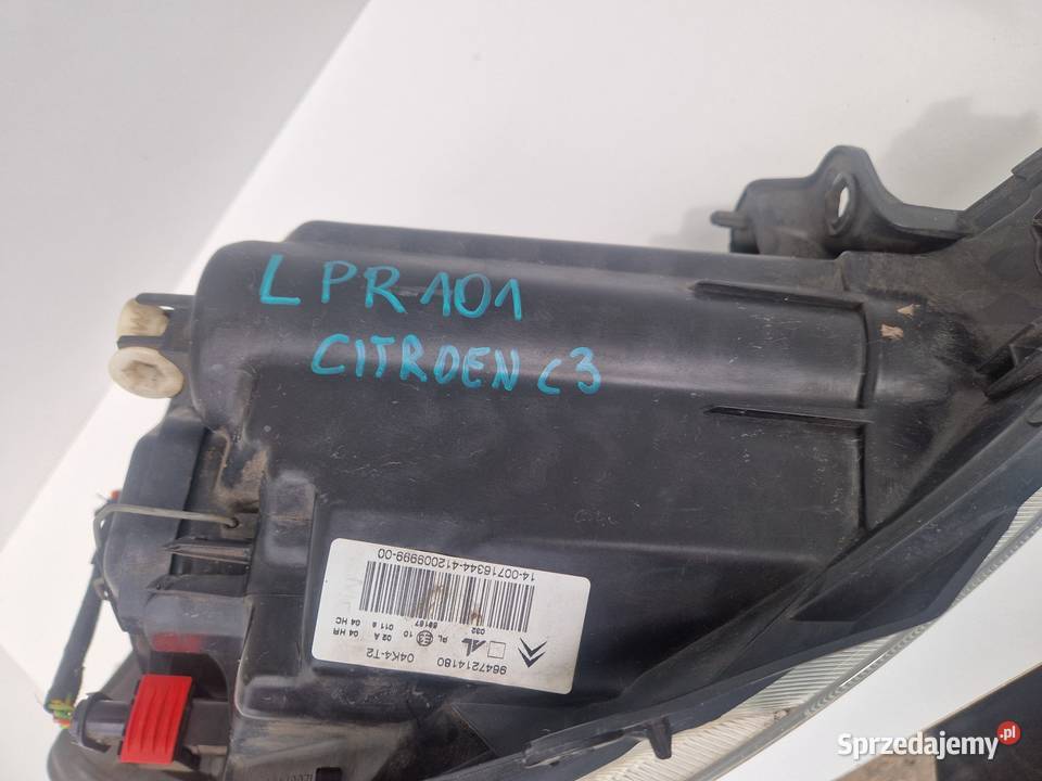 CITROEN C3 LAMPA PRZÓD PRZEDNIA PRAWA EUROPA osobowe