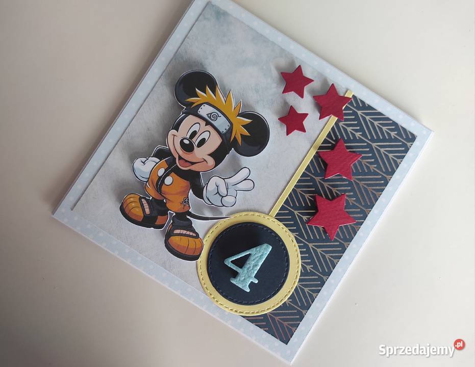 Kartka urodzinowa ręcznie robiona Myszka Miki