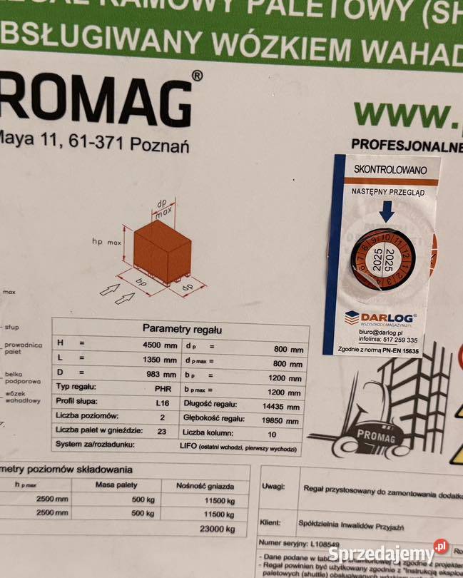NAJMU HALI MAGAZYNOWEJ SŁUPCA