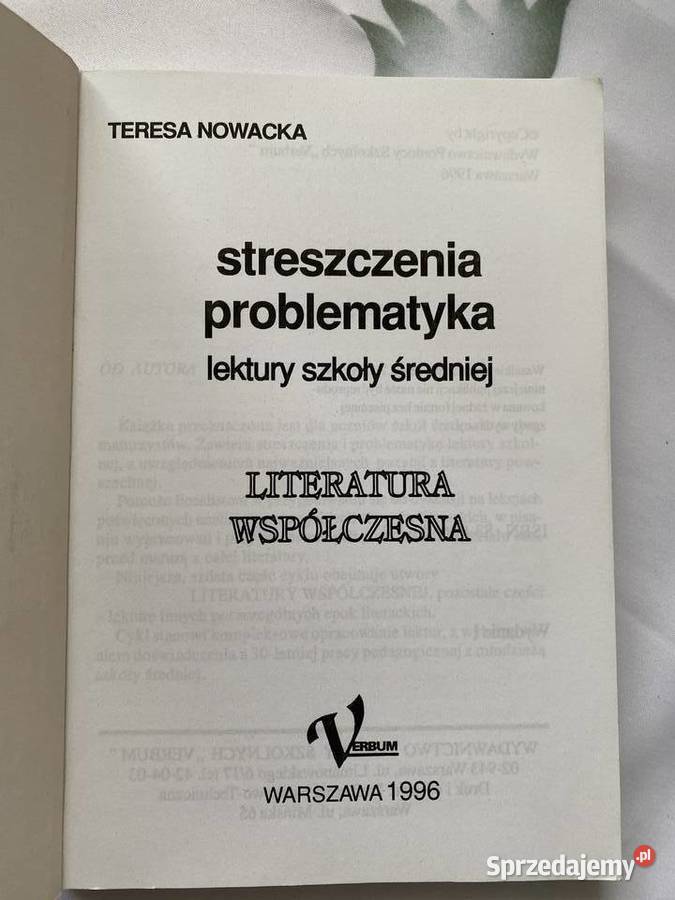 Literatura Wspolczesna streszczenia