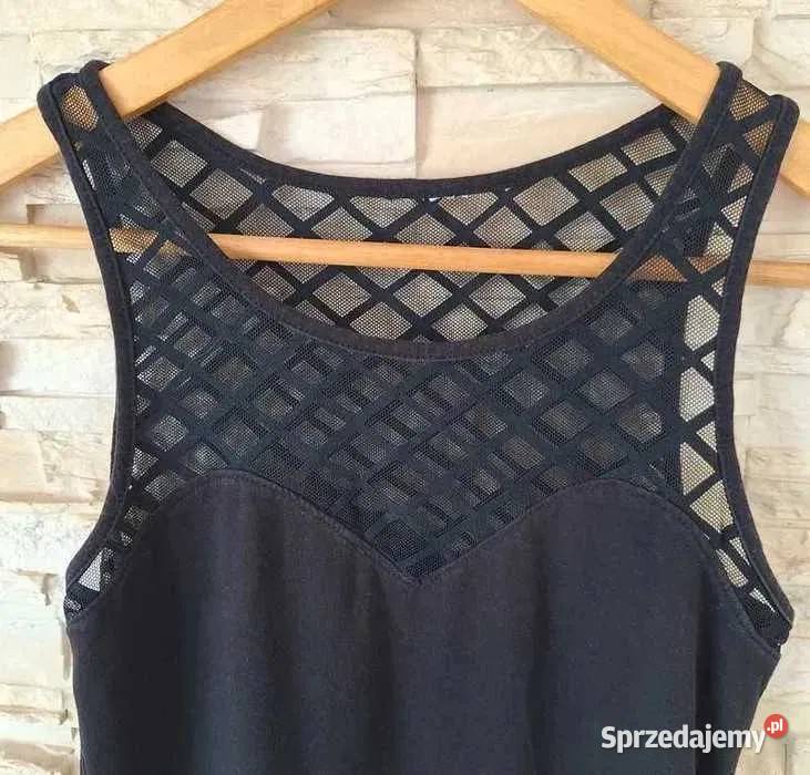 Czarny zestaw 2x sukienka i koszula z odkrytymi