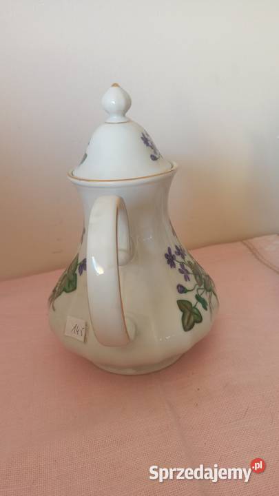 Biały dzbanek z przylaszczką Anemone Hepatica Gdańsk sprzedam