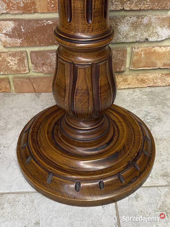 Stolik orzechowy kwietnik podstawa lite drewno Gniezno