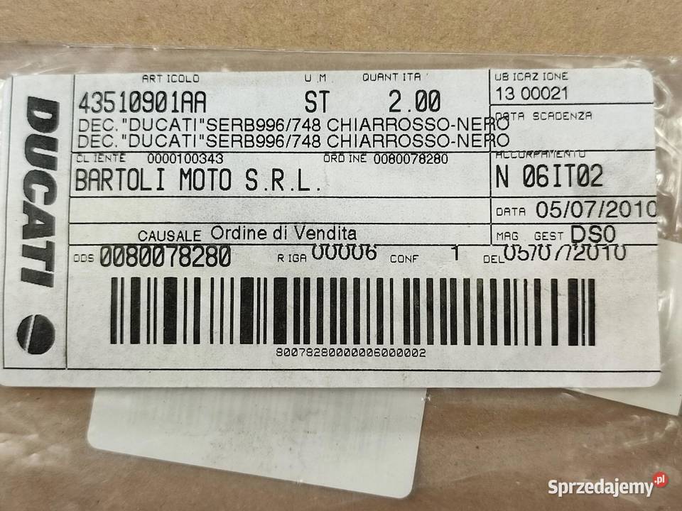 NAKLEJKA EMBLEMAT NA BAK DUCATI 748 996 19992004 sprzedam