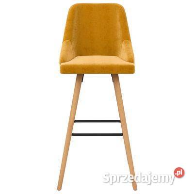 vidaXL Stołki barowe 2 żółte obite Warszawa