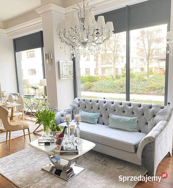 Żyrandol glamour srebrna lampa wisząca z Lampy wiszące Lampy