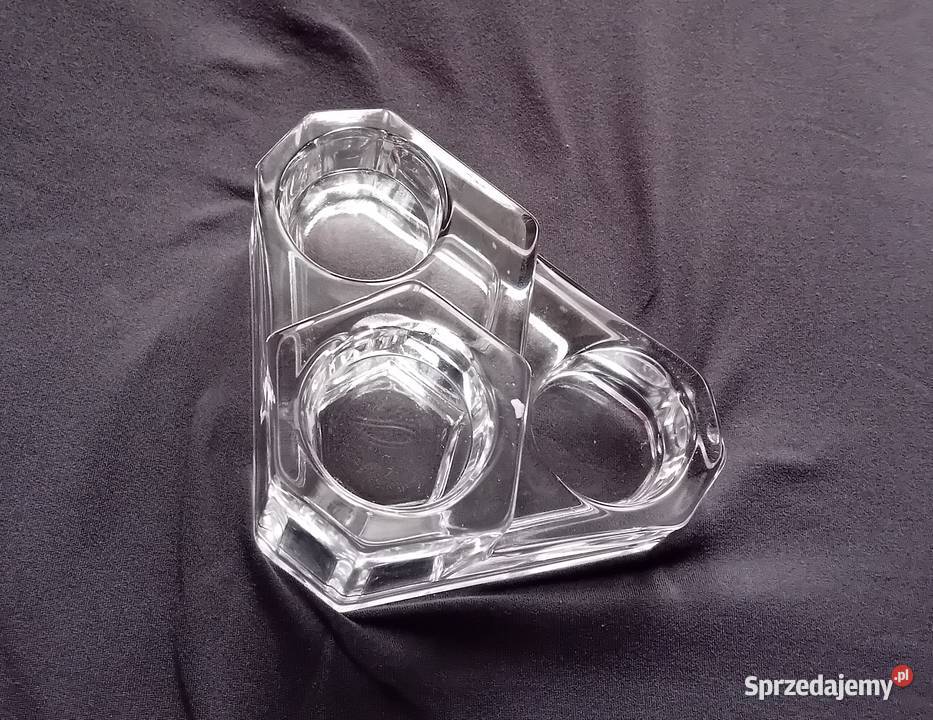 Kryształowy świecznik Partylite Germany 3 x Porcelana i szkło Koźminek