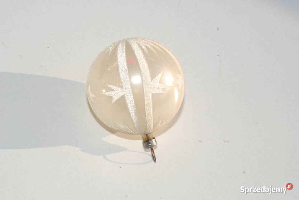 Stara ozdoba choinkowa bombka mleczna rękodzieło śląskie Cieszyn