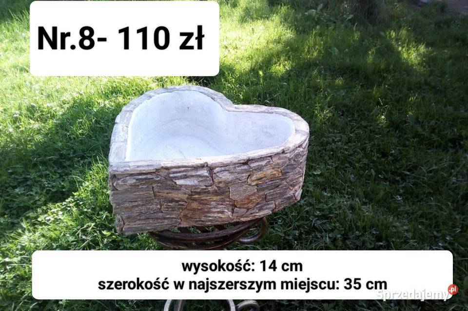 8 Doniczka z kamienia naturalnego serce małe