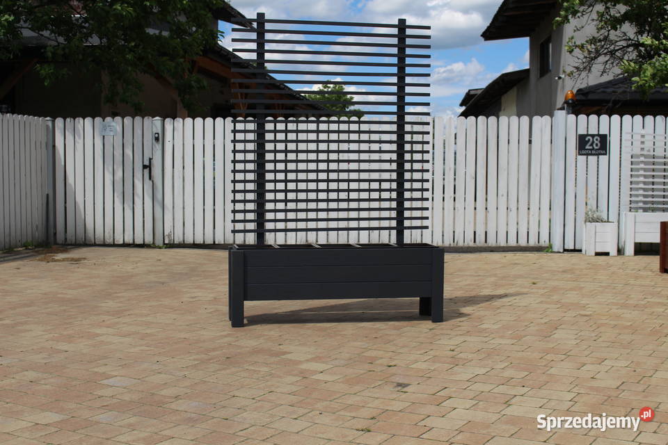 DUŻA DONICA DREWNIANA Z KRATKĄ szarości Lelów sprzedam