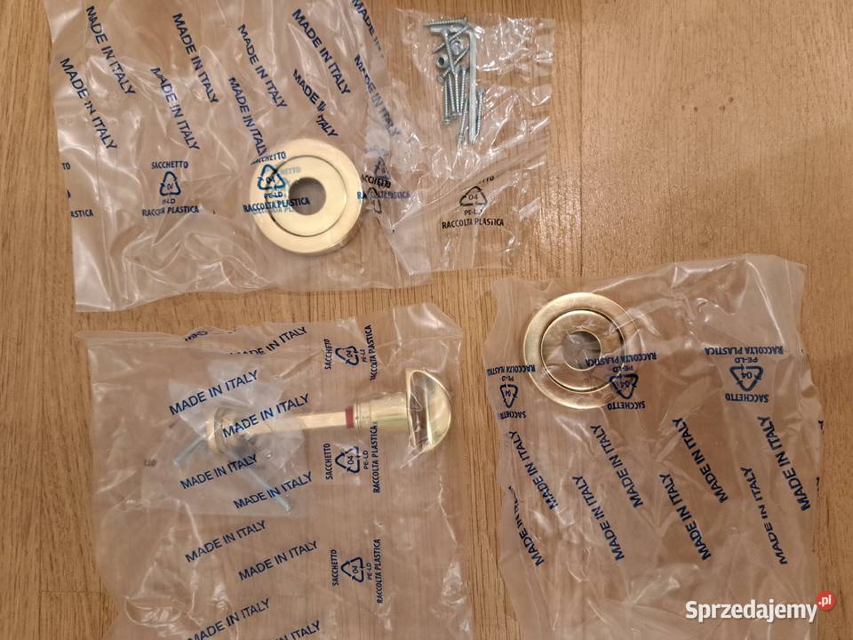 Klamka złota Verona rozeta połysk włoska NOWA Poznań