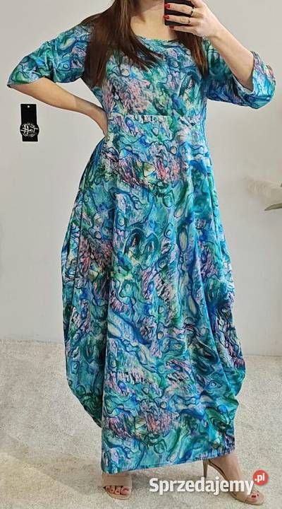 Sukienka maxi Taffi 4 wzory kolory kolorowy