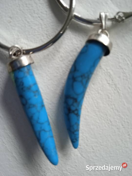 TURKUSOWE OKAZAŁE KOLCZYKI Biżuteria dla Pań Piła