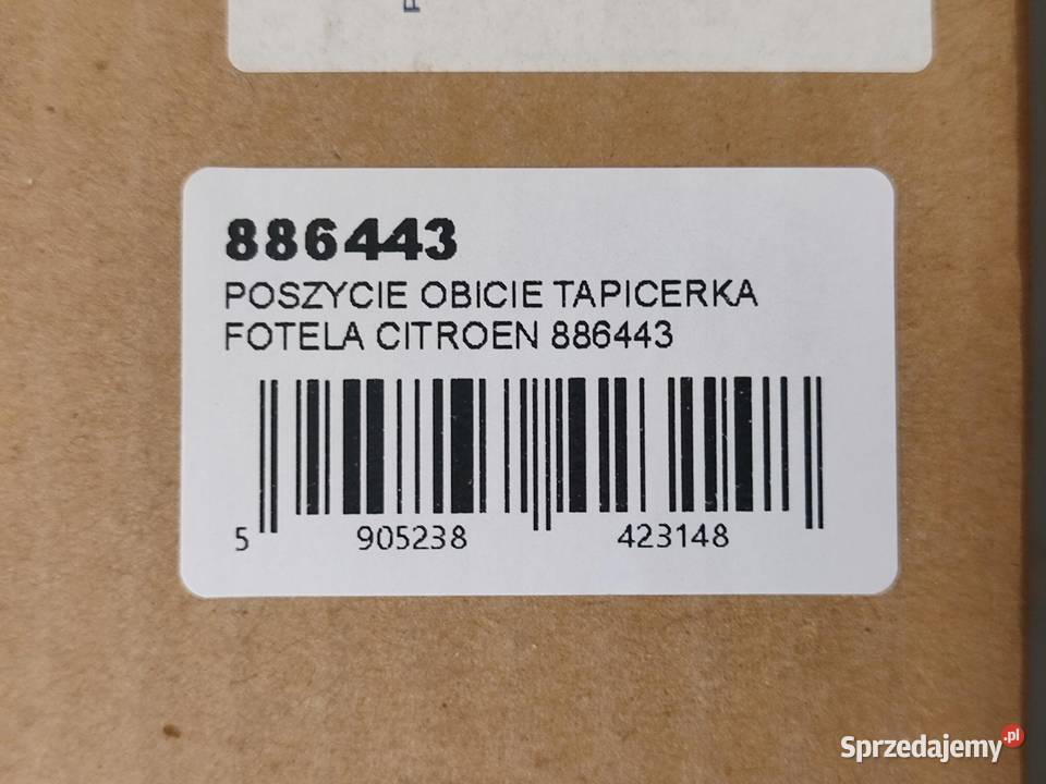 POSZYCIE TAPICERKA PRAWEGO FOTELA CITROEN C3 II