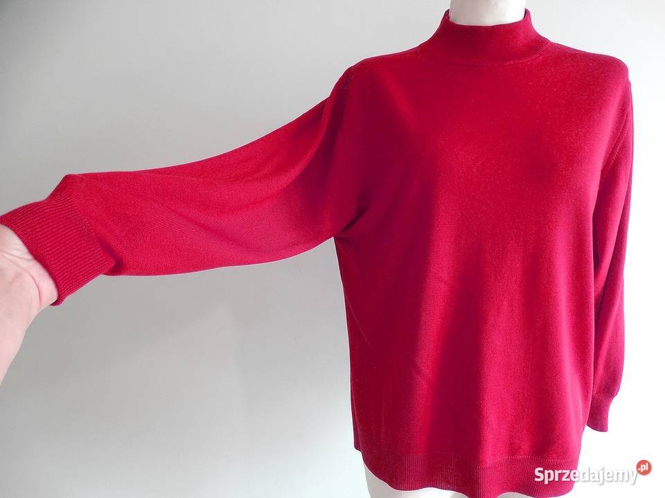 Sweter Wełniany 60 Wełna Fine Merino Pulower Rozmiar 40(L) Łomża