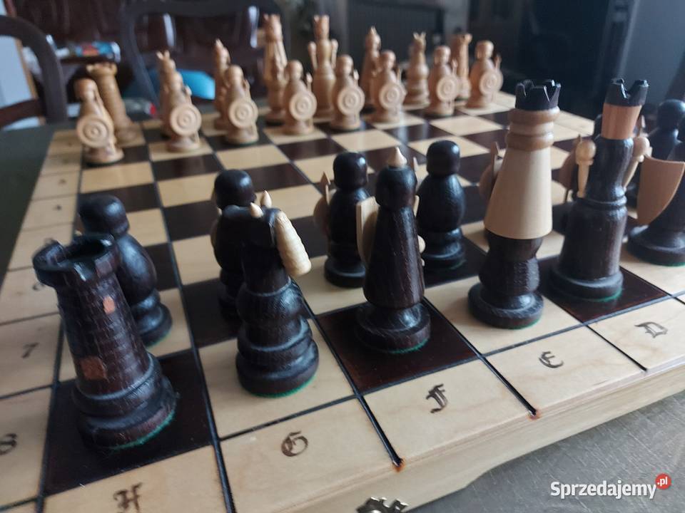 Wielkie szachy drewniane 56x56 Sosnowiec