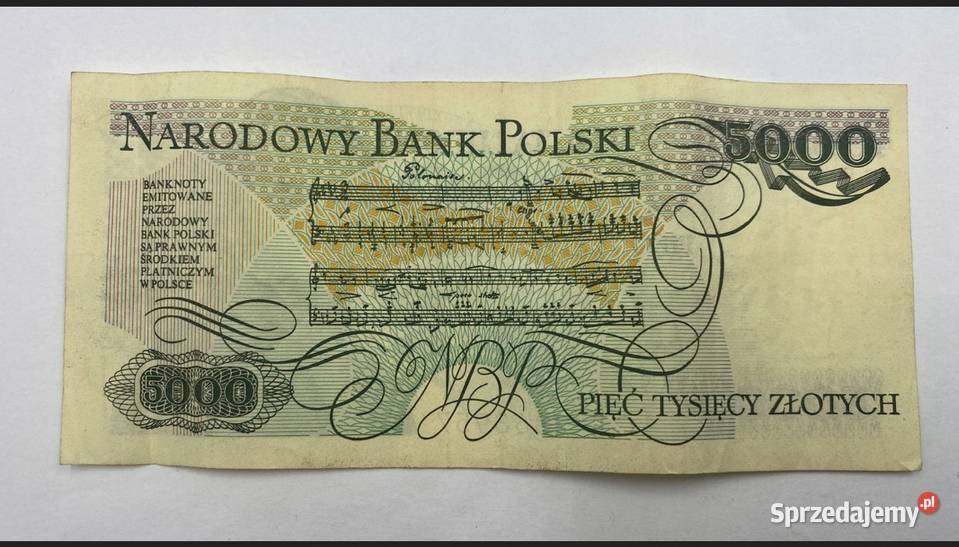 Banknot 5000 zl 1982 lubelskie