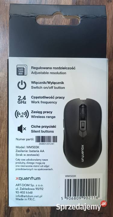 Mysz Myszka bezprzewodowa xquantum WM503K silent Elektronika Zbylitowska Góra