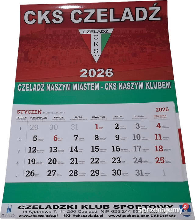 Kalendarz 2026 Czeladzki Klub Sportowy CKS Pozostałe Kolekcje