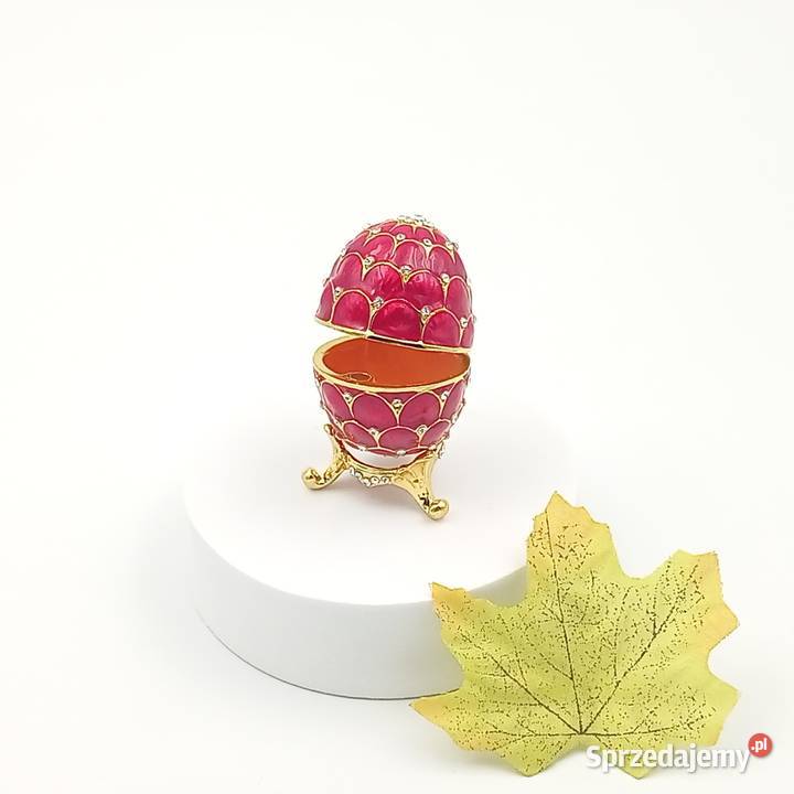 Jajko jajo faberge pojemniki szkatułka czerwone Zawiercie