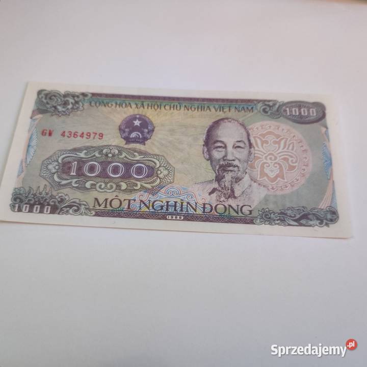 Banknot ze Słoniem na szczęście 1000 dong sprzedam
