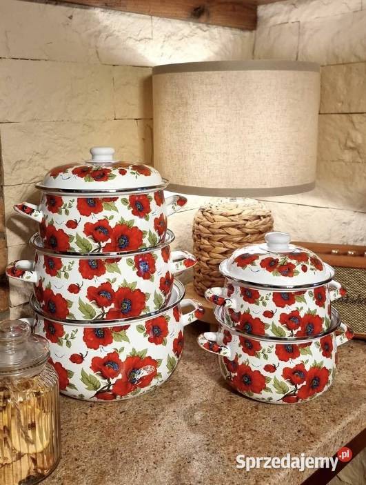 219 Garnki emaliowane duże makin Zabrze