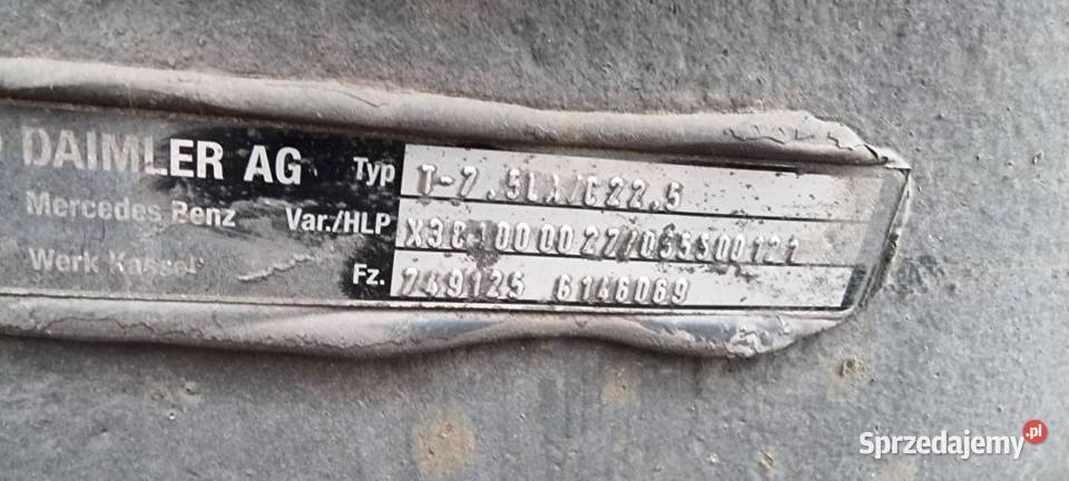 OŚ PODWIESZANA OSTATNIA MERCEDES ACTROS MP4 BDF kujawsko-pomorskie Lipno