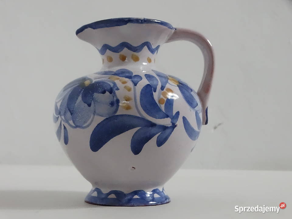 Uroczy ręcznie malowany dzbanek ceramiczny Biłgoraj