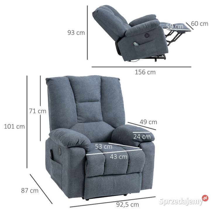 Fotel z funkcją odchylania pilot zdalnego małopolskie Brzesko sprzedam