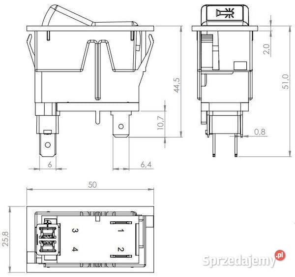 Przełącznik kołyskowy I0 offon 12V 2pin lampa Kamionna sprzedam