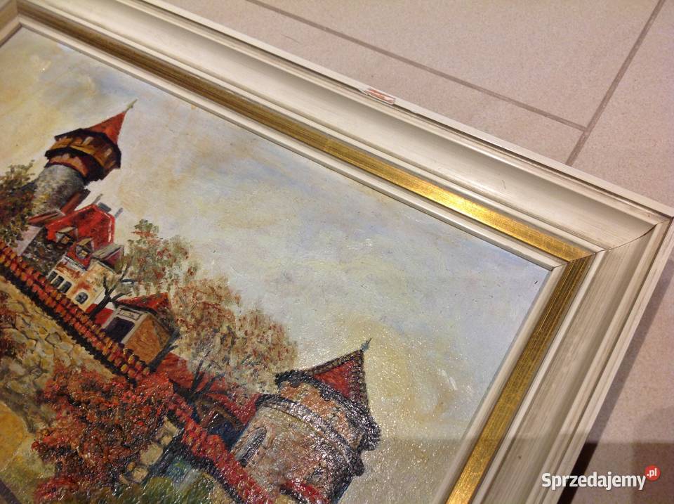 Pięny Stary Obraz Olejny w Ramie Sygnowany