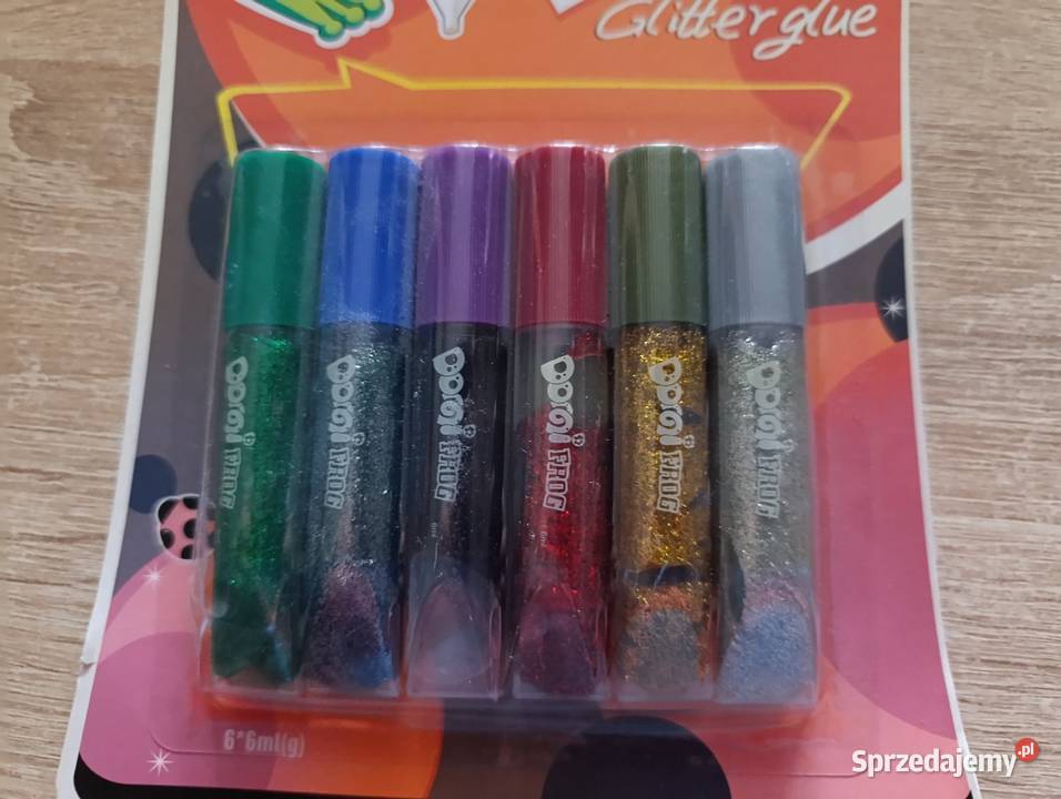 Klej z brokatem kolorowym 6 sztuk Kwidzyn