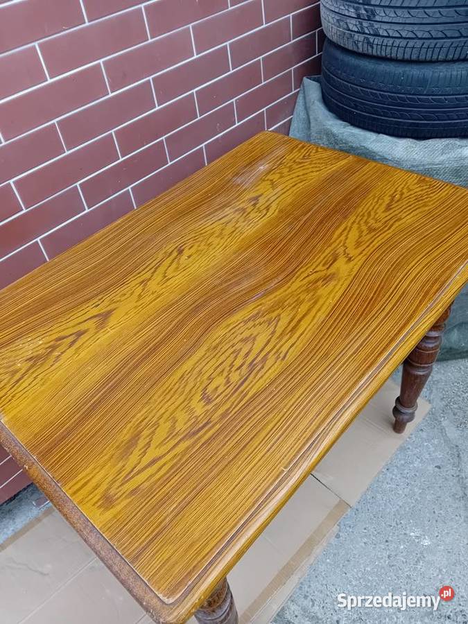 Stół drewniany z szufladą mazerowany śląskie Bielsko-Biała