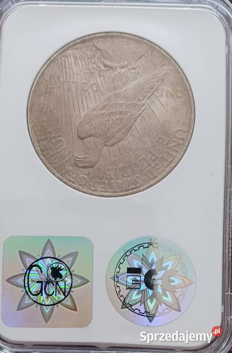 1 Dolar USA 1923 rLiberty Peace GCN MS 62 Antyki, Sztuka, Kolekcje wielkopolskie Konin sprzedam