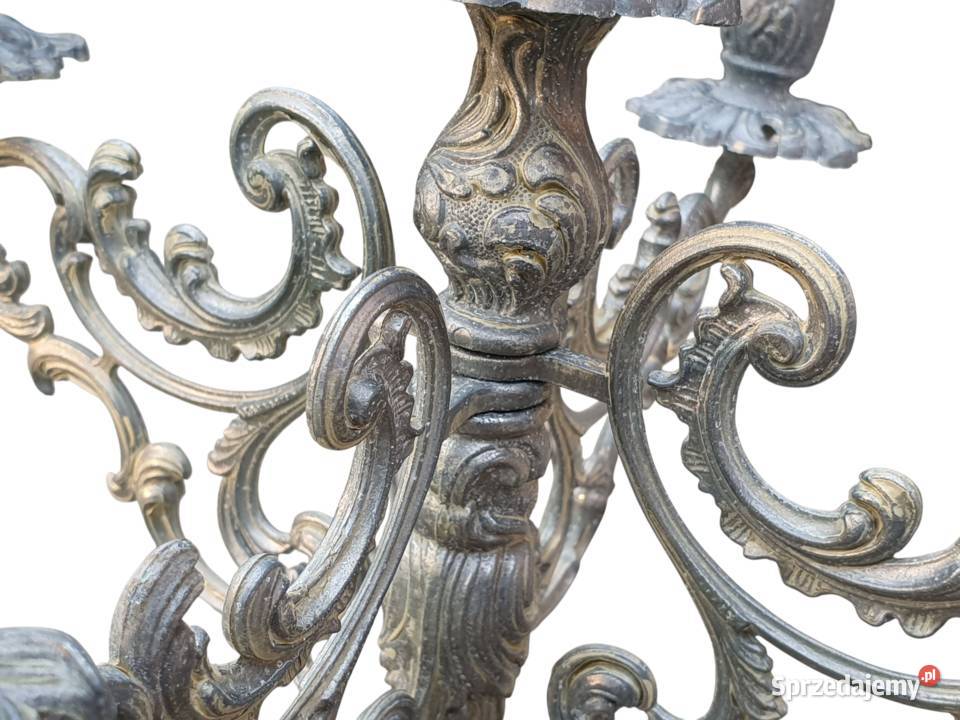 Stary włoski świecznik aluminiowy lata 5060 Made Cieszyn