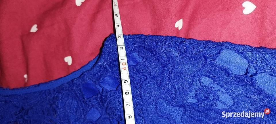 Sukienka koronka chabrowa niebieski Moda i Styl