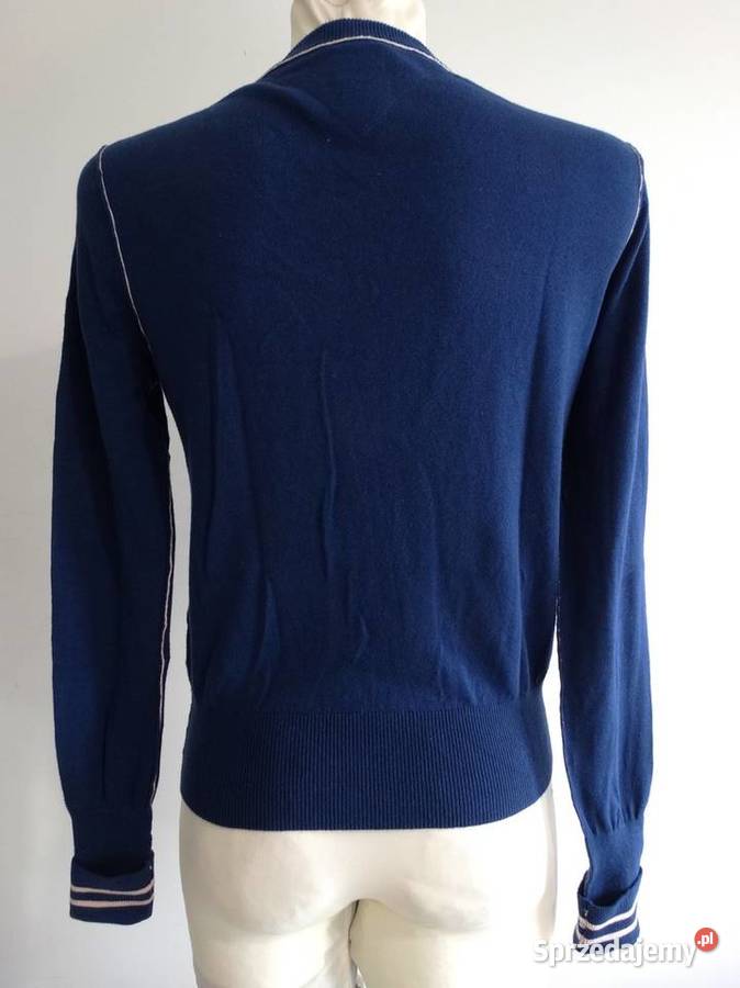 Sweter Kardigan Granatowy Bawełniany Tommy Łomża