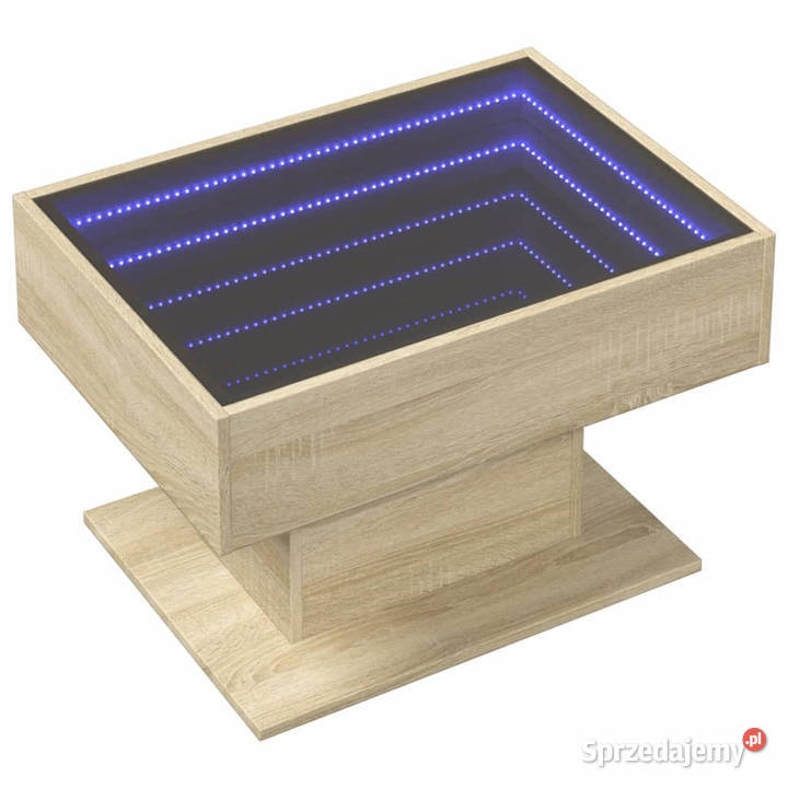 Stolik kawowy z LED dąb sonoma 70x50x45 WM847534 mazowieckie Warszawa