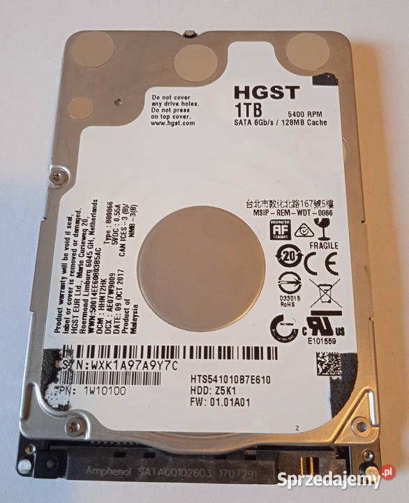 HGST HTS541010B7E610 1TB 25 HDD SATA III 5400RPM Poznań