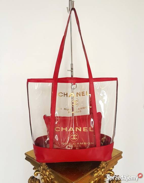 CHANEL TRANSPARENTNA TOREBKA PLAŻOWA CC WOREK Bydgoszcz sprzedam