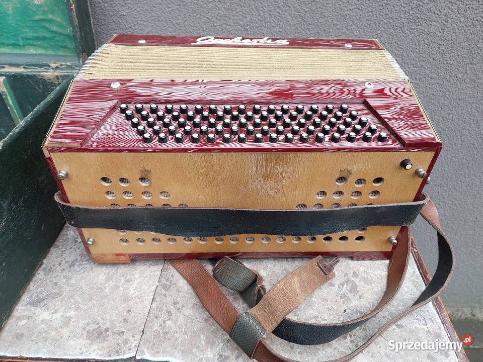 Stary akordeon guzikowy Orchestra heligonka do Instrumenty klawiszowe i MIDI Tczew