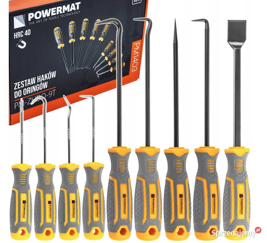 zestaw haczyków z rękojeścią 9el haków skrobaków