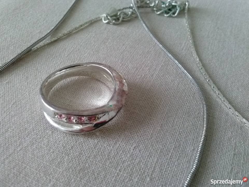 Łańcuszek pierścionek zawieszka komplet na Gdańsk
