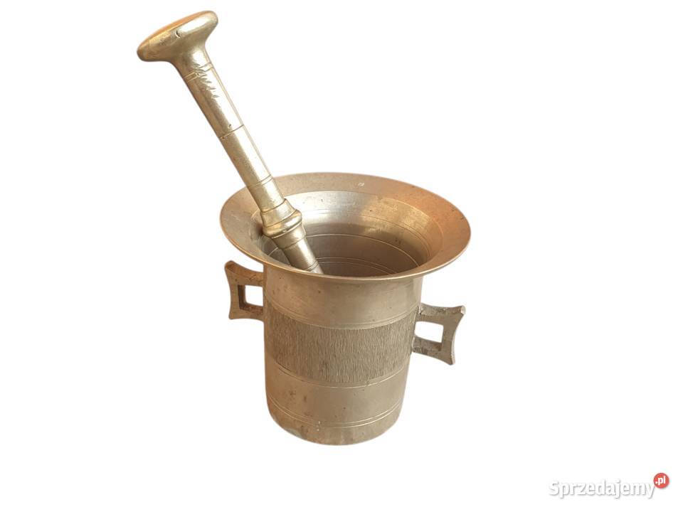 Stary mosiężny moździerz kuchenny sygnowany lata Pozostałe Cieszyn