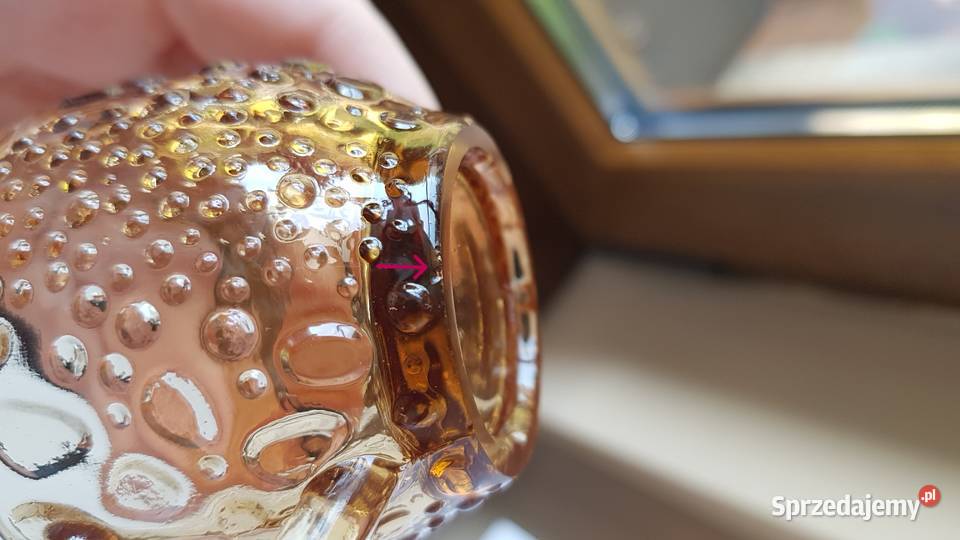 Mlecznik Kocie Łby Ząbkowice kolorowe szkło PRL Porcelana i szkło Dąbrowa Górnicza