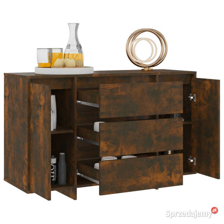 Komoda z 3 szufladami przydymiony dąb 120x41x75