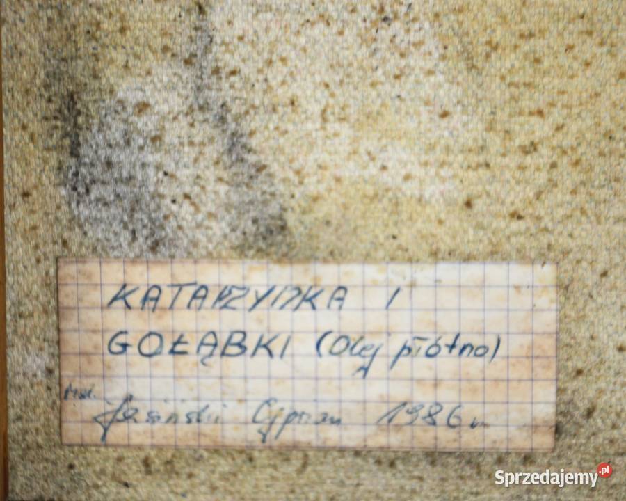 Obraz Katarzynka i gołąbki olej na płótnie Bronisze