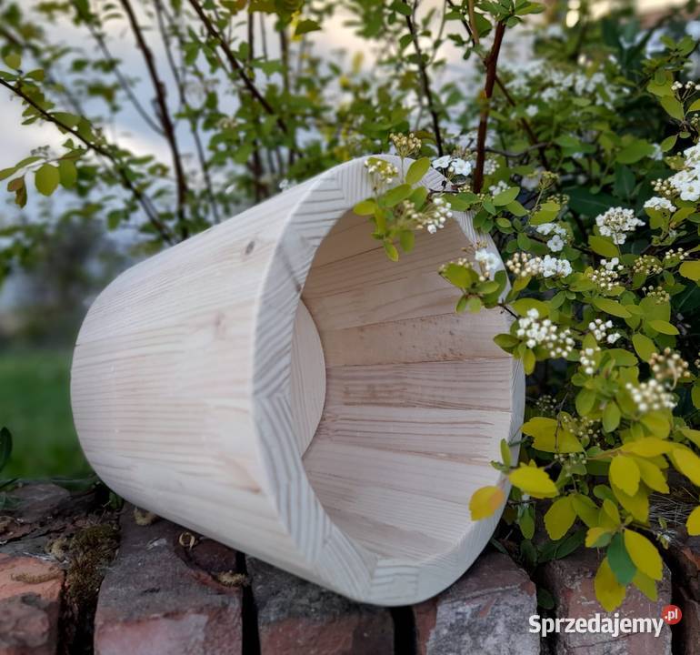 Donica drewniana sosnowa MAŁA donica ogrodowa Architektura ogrodowa Kalety