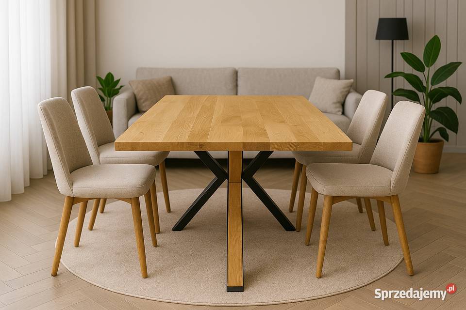 Stół Pająk Dębowy LOFT 100 Lite Drewno DĄB małopolskie Kraków